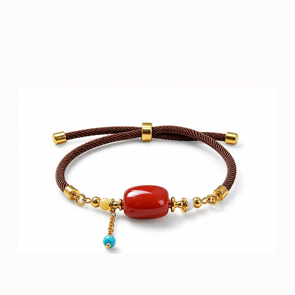 Natural agate pendant DIY cord bracelet