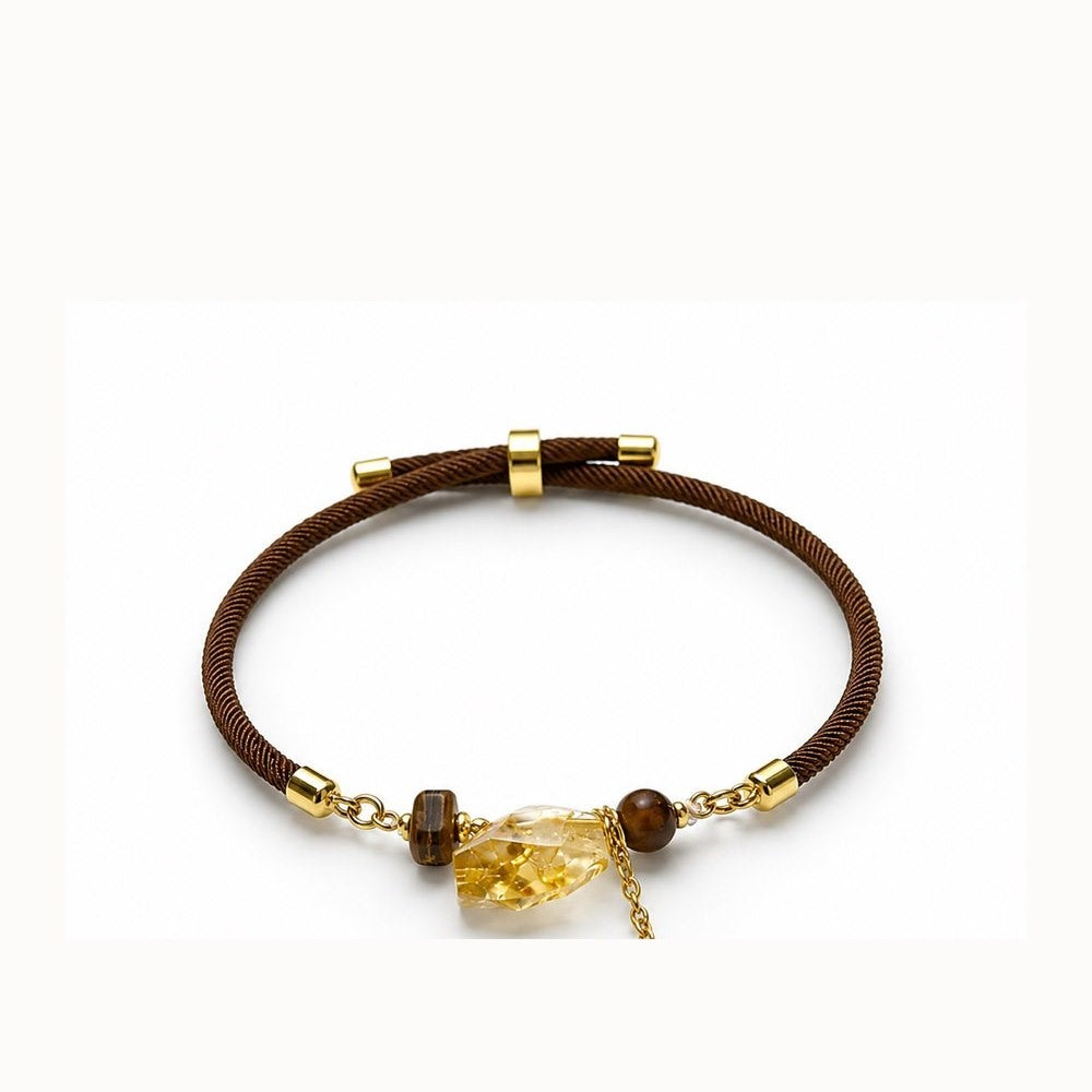 Natural citrine DIY cord bracelet