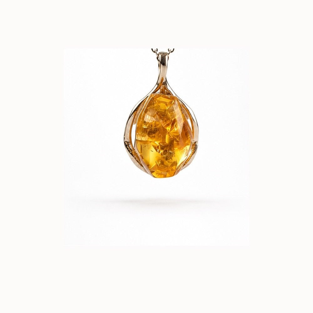 Natural citrine pendant necklace