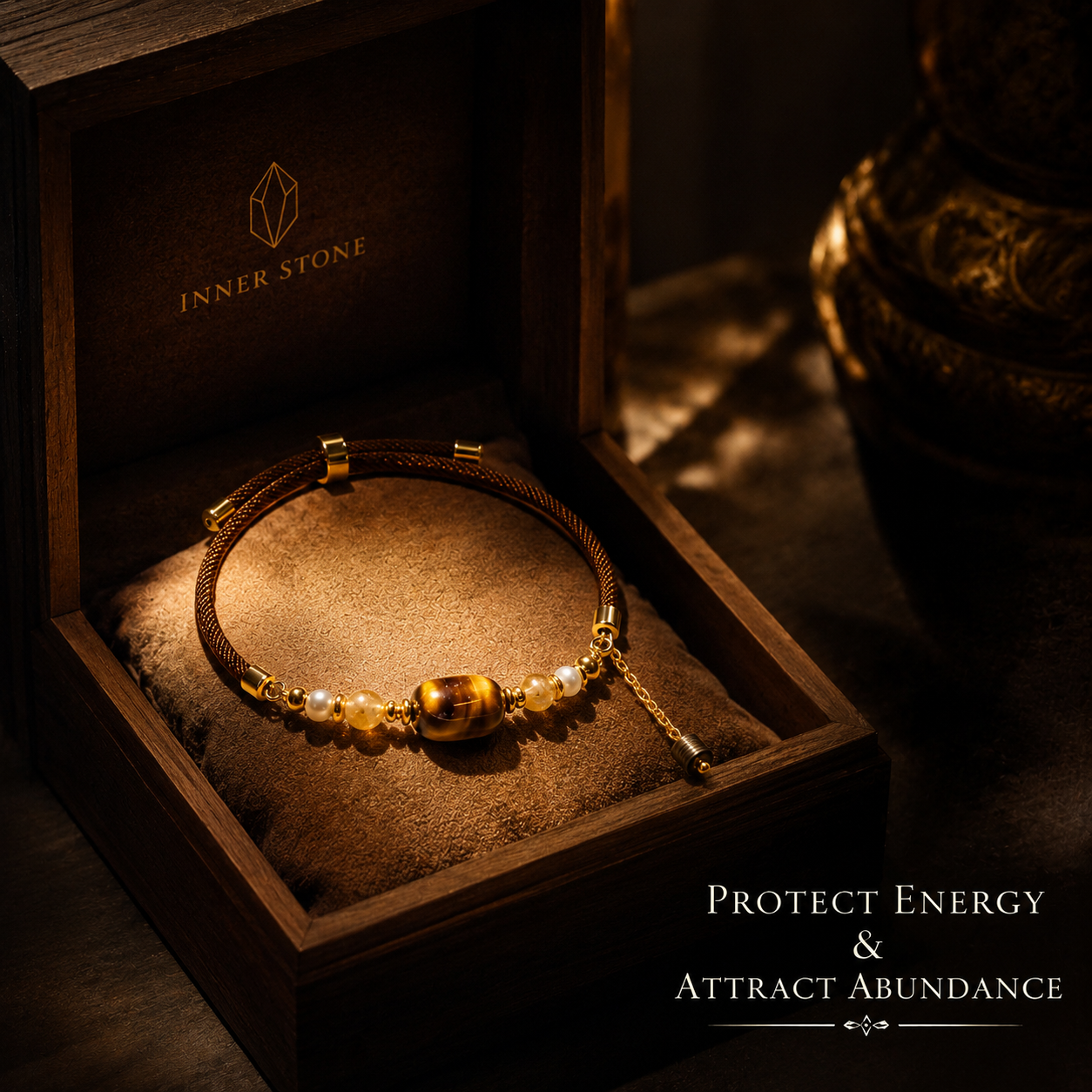 DIY Elliptical Tiger's Eye Bracelet