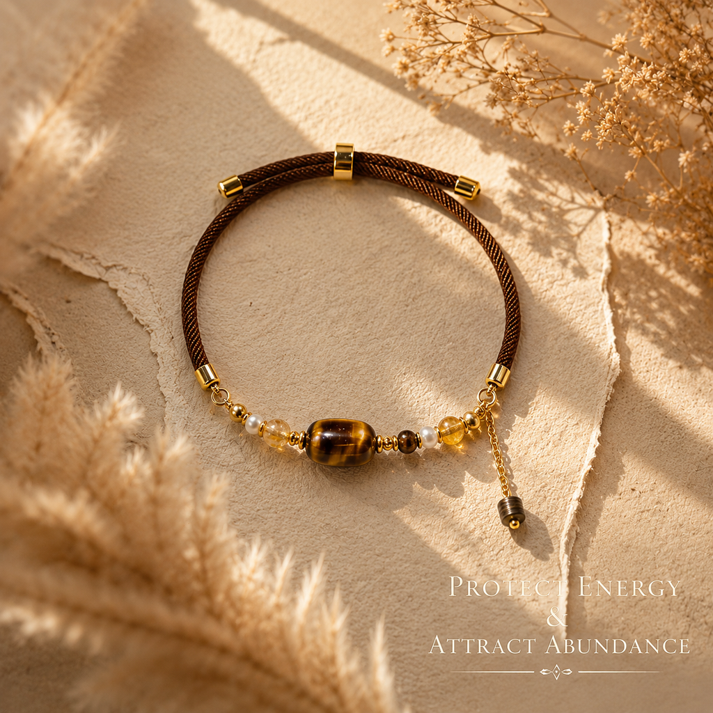 DIY Elliptical Tiger's Eye Bracelet