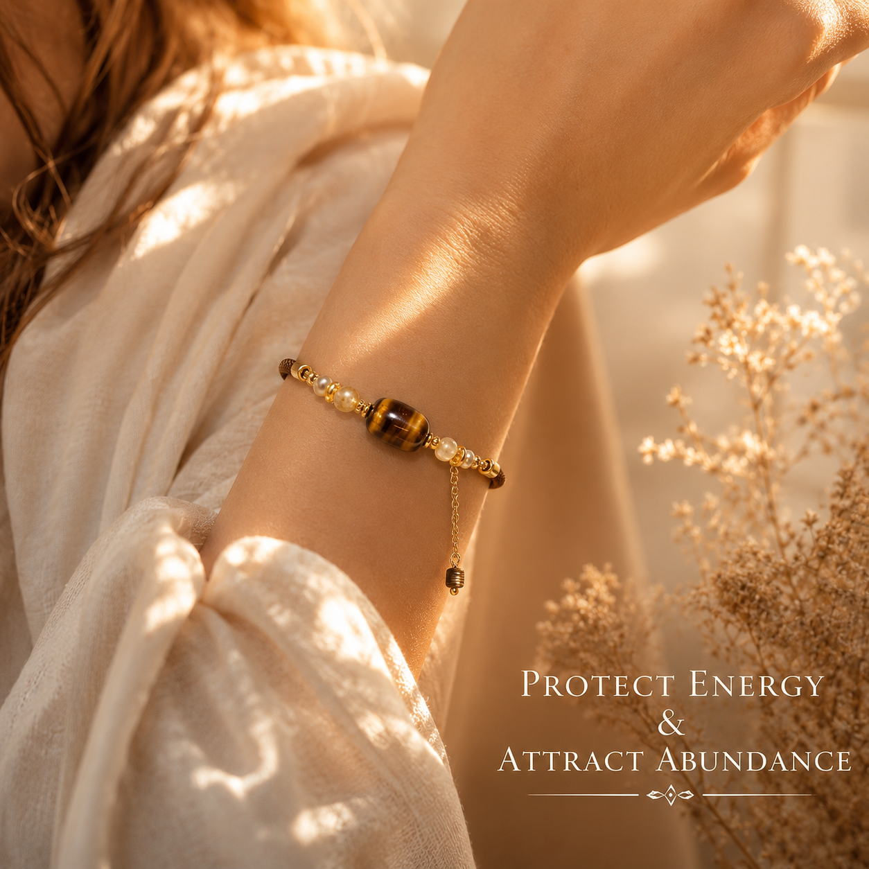 DIY Elliptical Tiger's Eye Bracelet