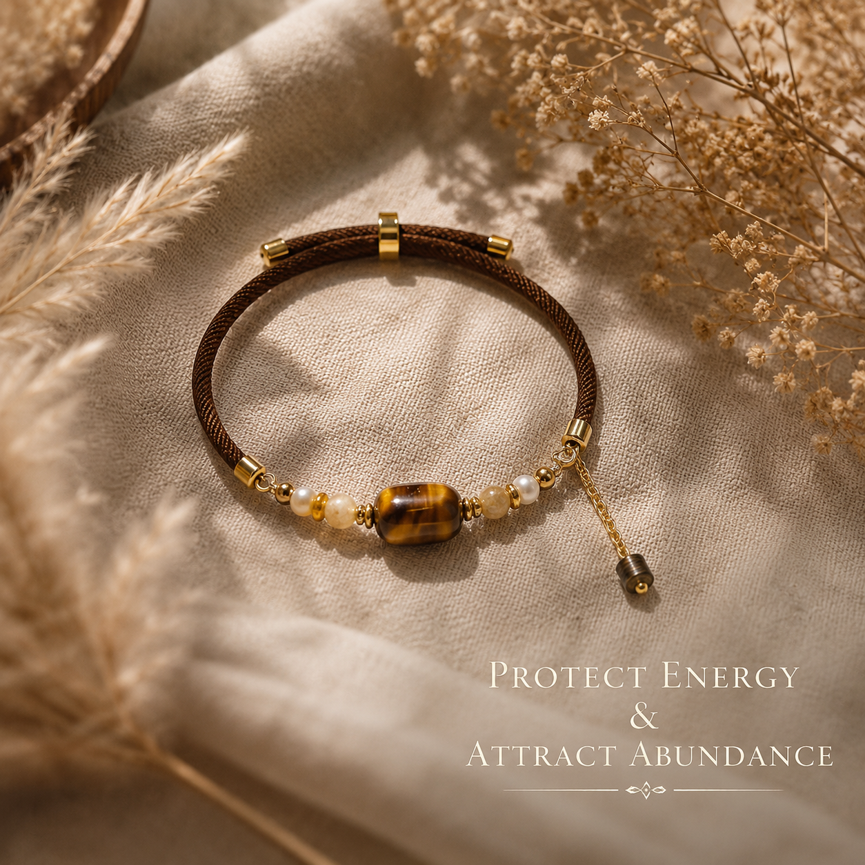 DIY Elliptical Tiger's Eye Bracelet
