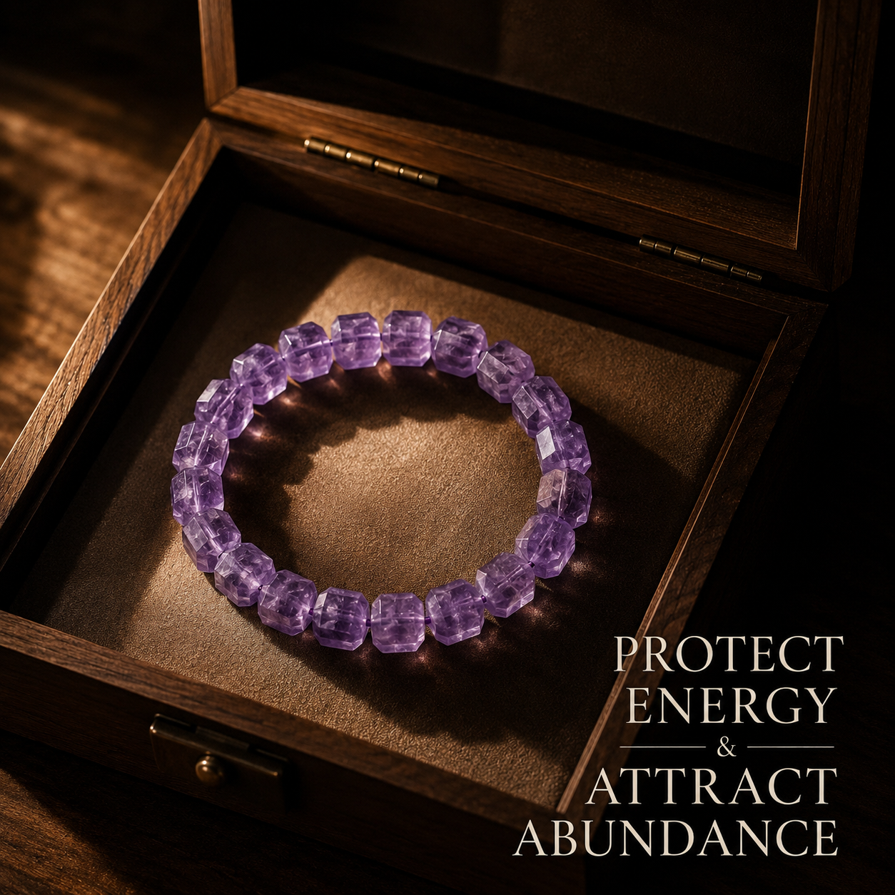 Natural Amethyst Square Bracelet