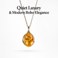 Natural Citrine Pendant Necklace