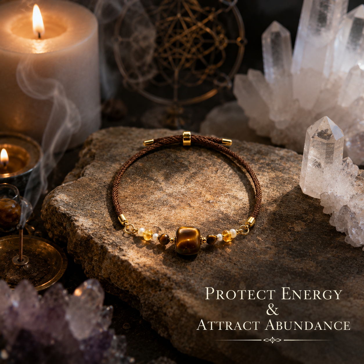 DIY Square Tiger Eye Bracelet