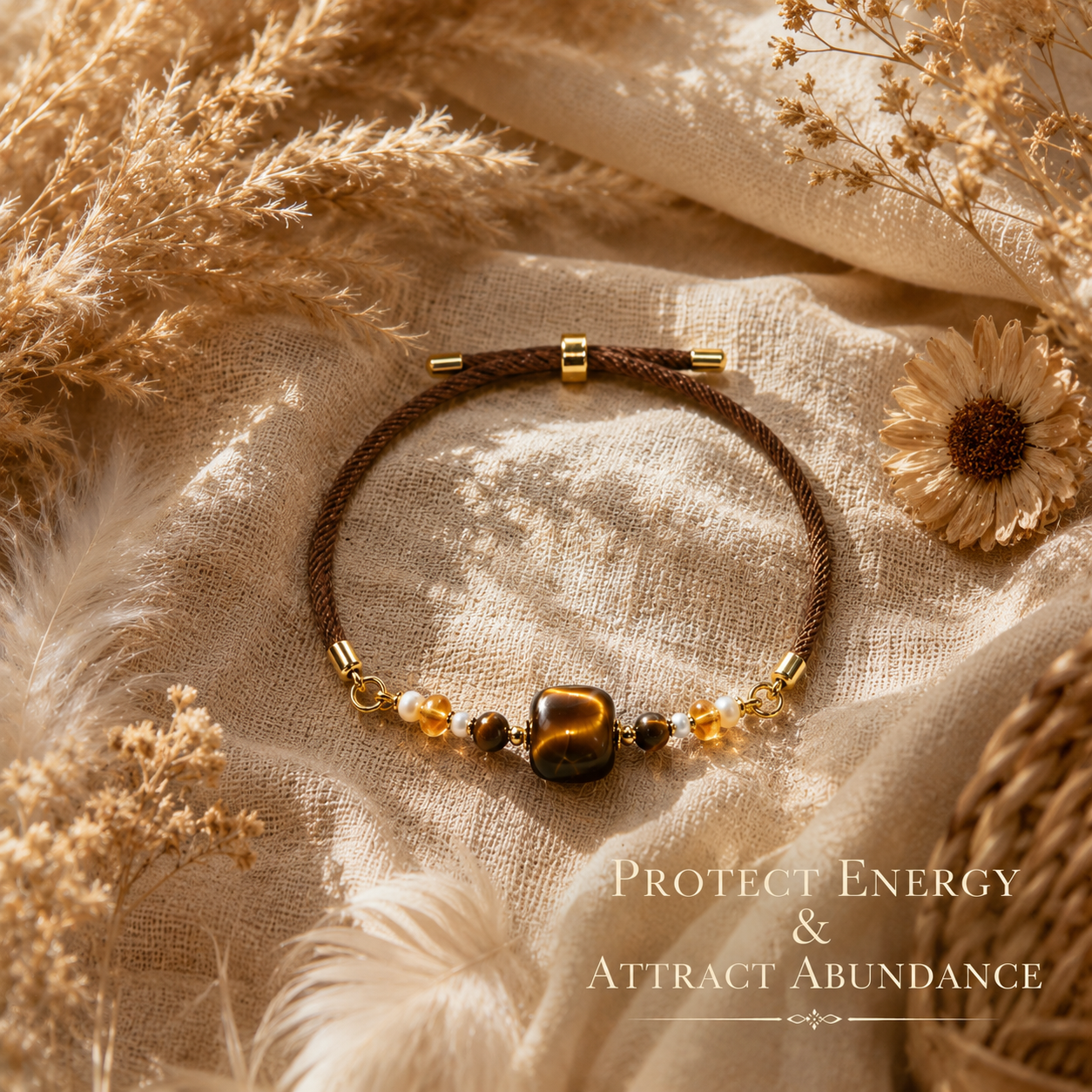 DIY Square Tiger Eye Bracelet