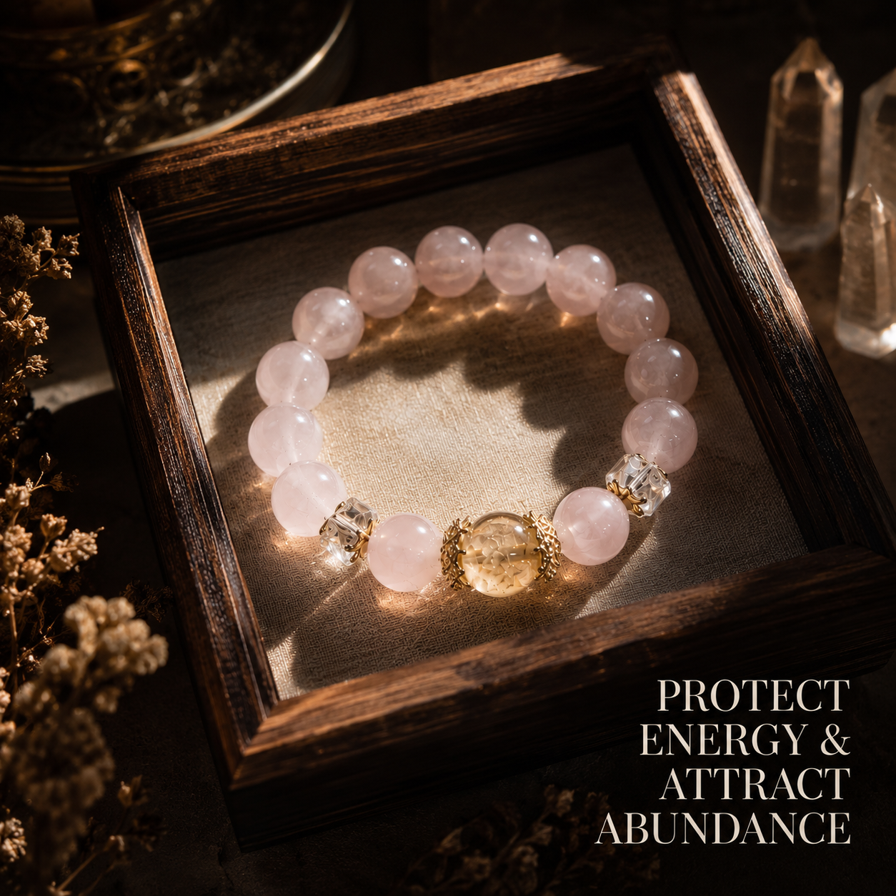 Peach Pink Crystal Bracelet
