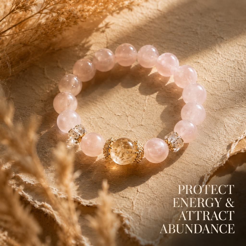 Peach Pink Crystal Bracelet