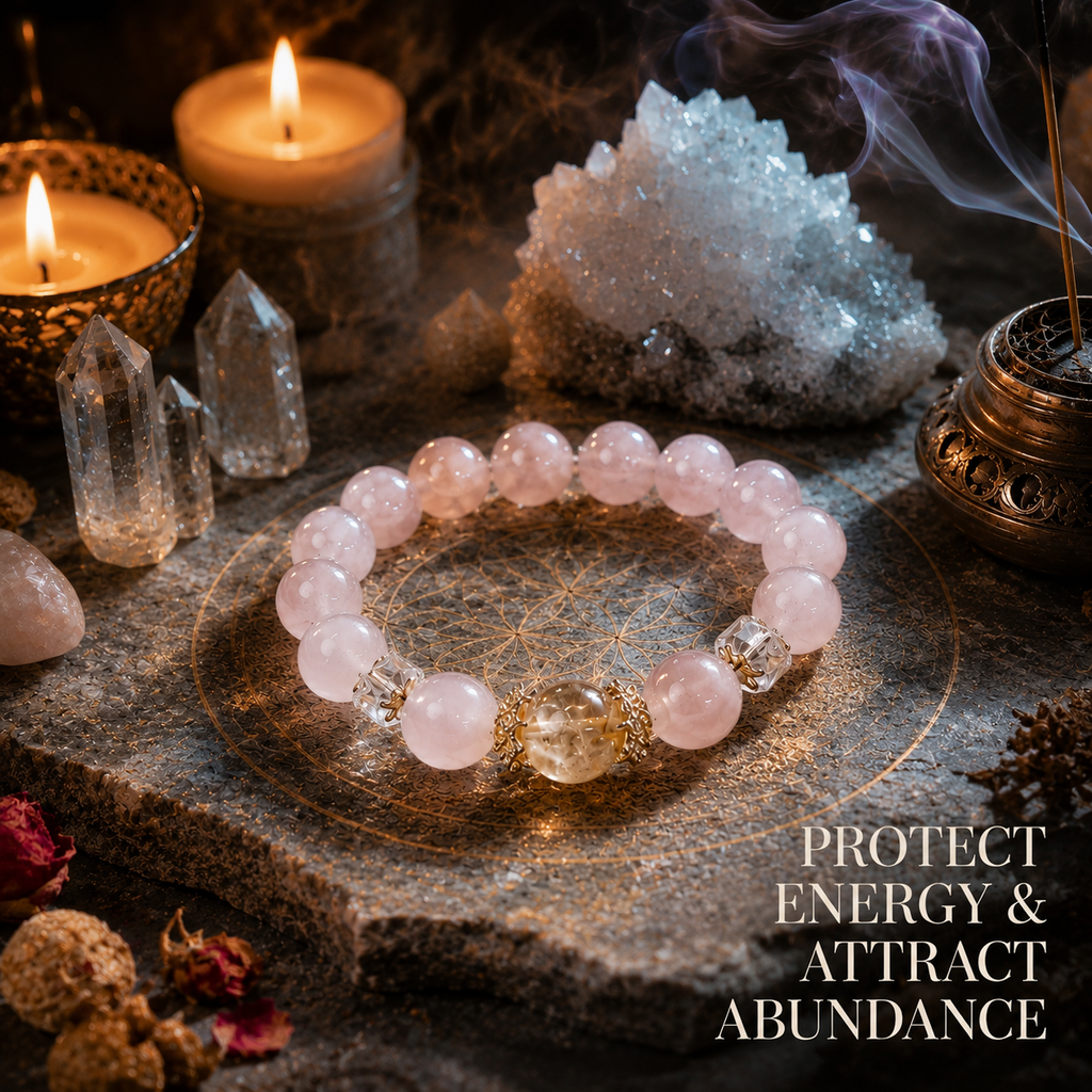Peach Pink Crystal Bracelet