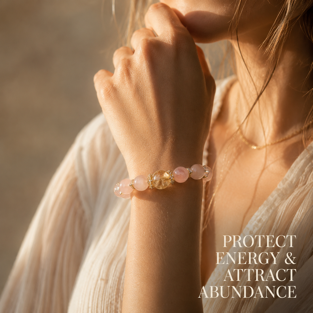 Peach Pink Crystal Bracelet