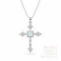 Natural Aquamarine Cross Necklace