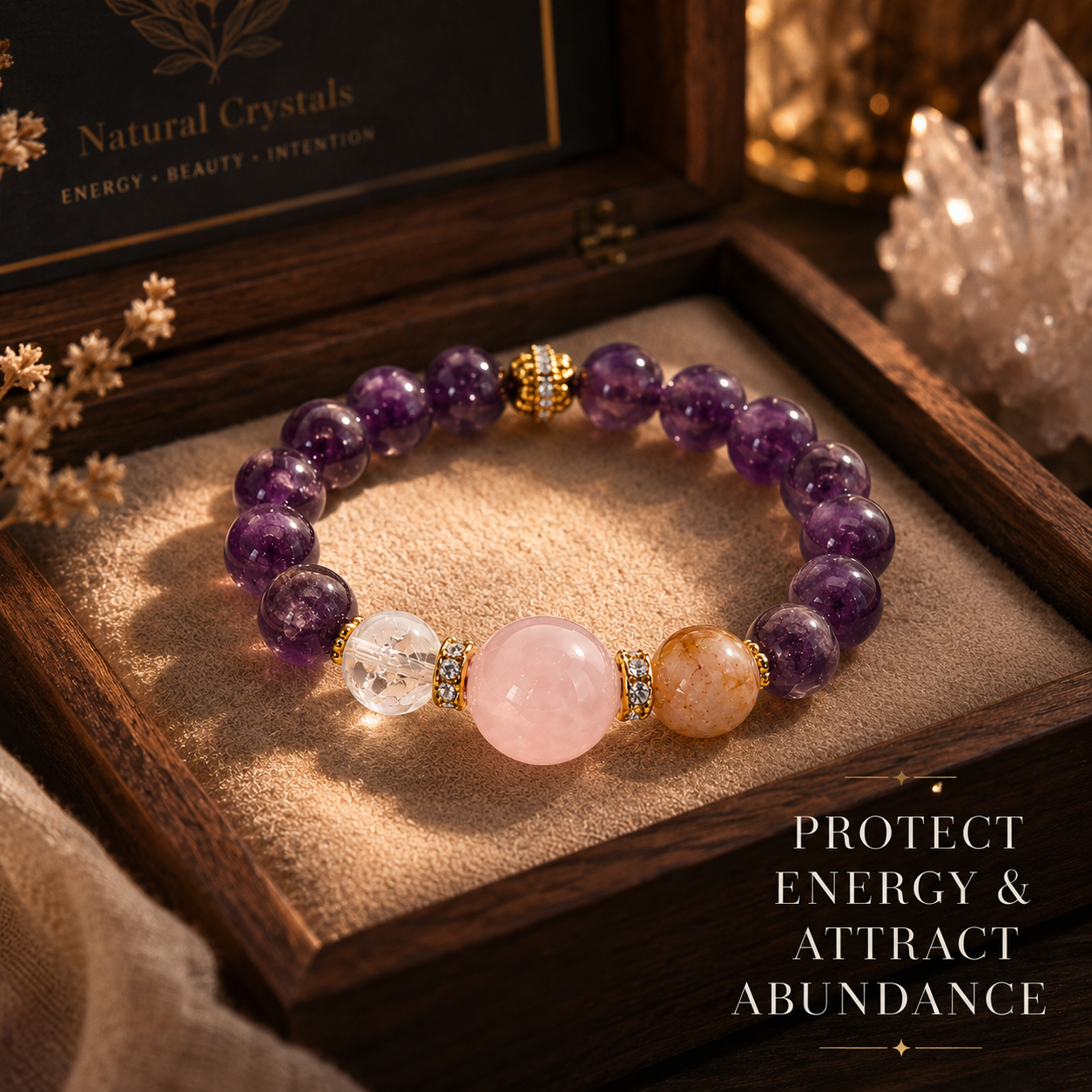 Amethyst warm pink bracelet