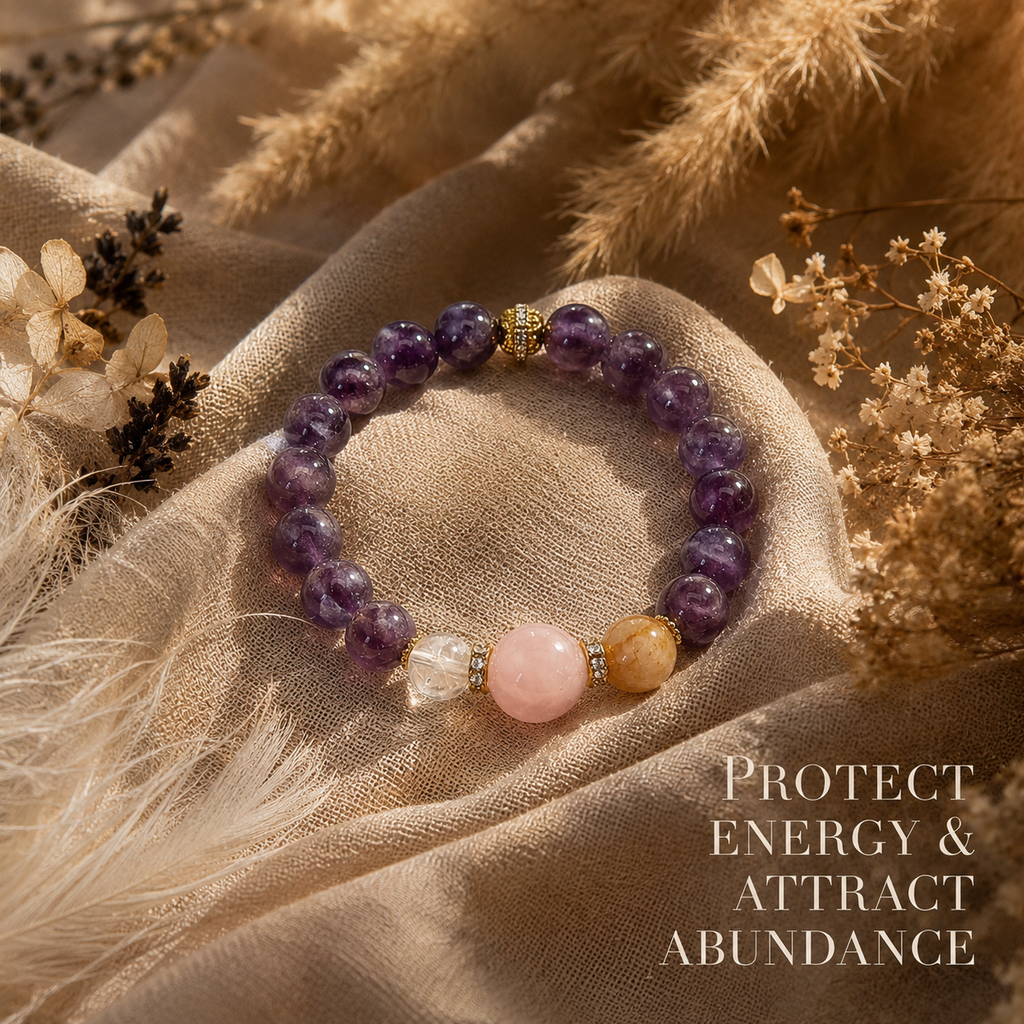 Amethyst warm pink bracelet
