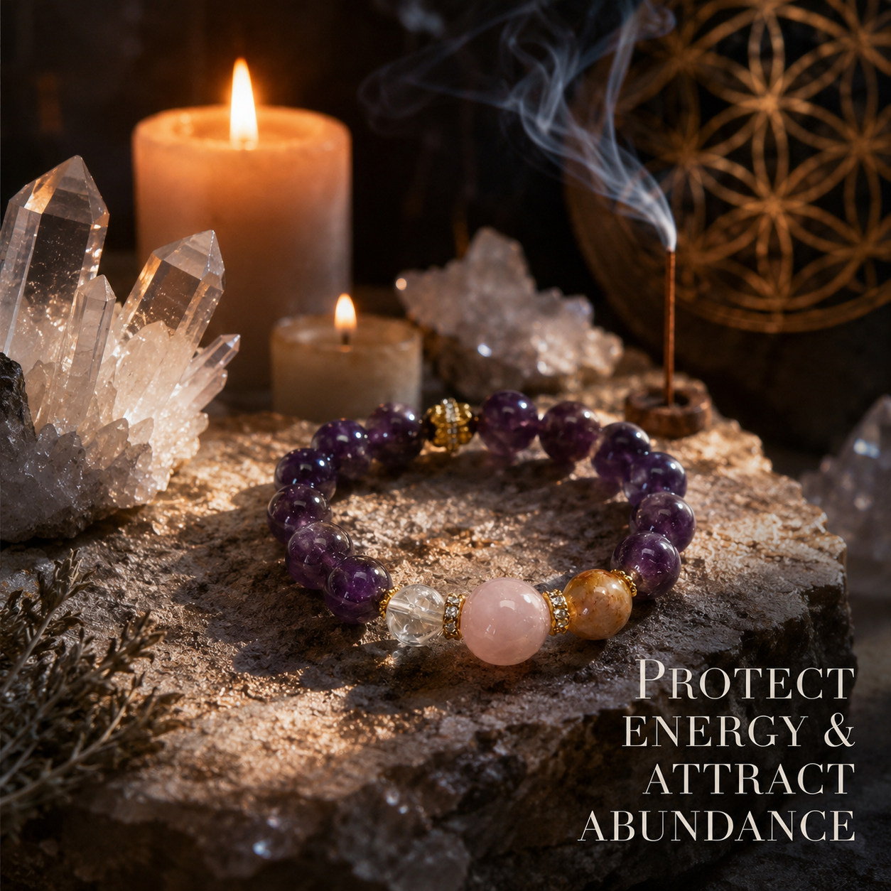 Amethyst warm pink bracelet