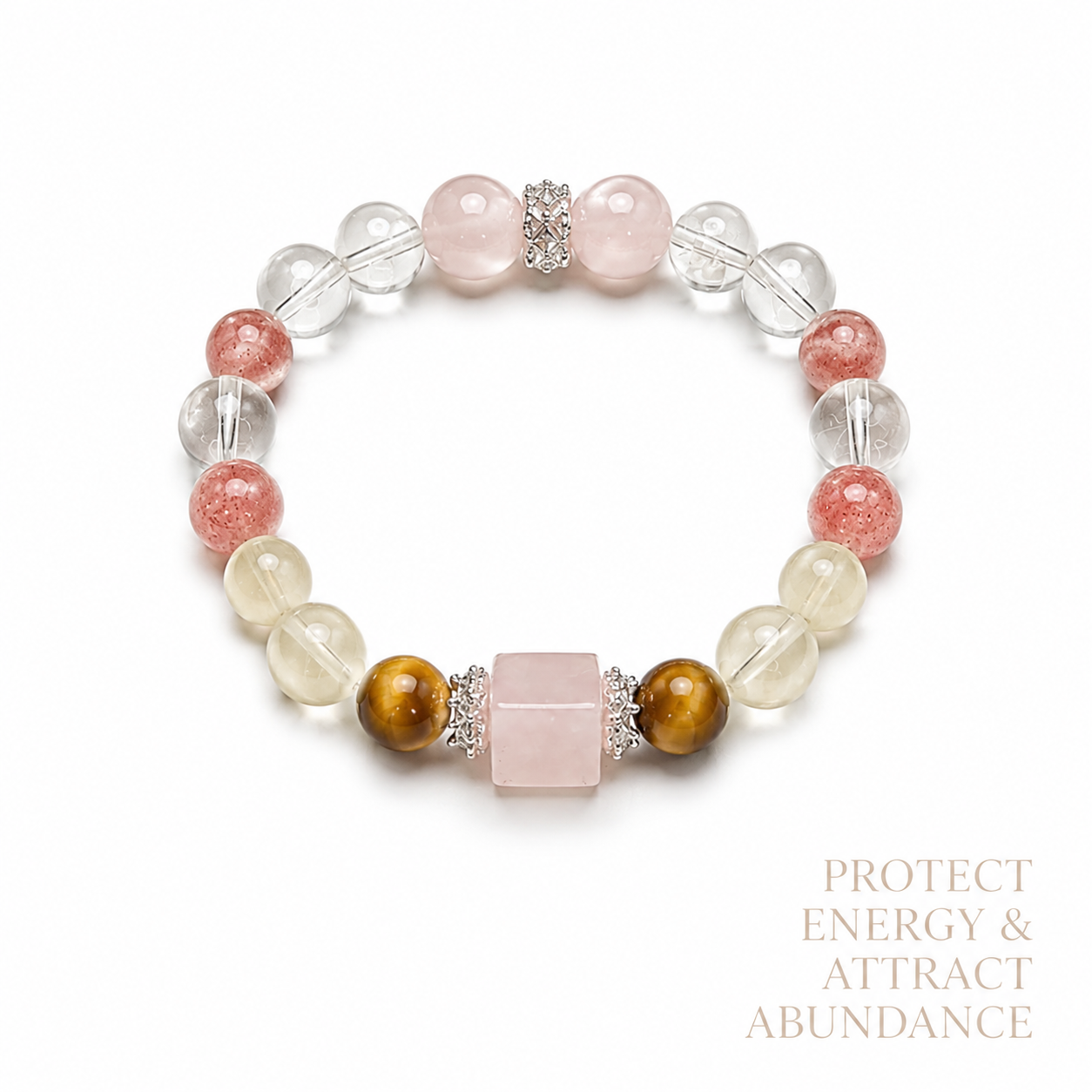 Rose Quartz Cube Sugar Bracelet
