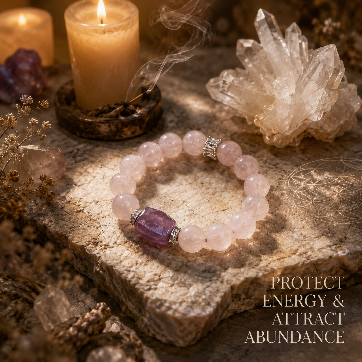 Gentle Rose Quartz・Amethyst Bracelet