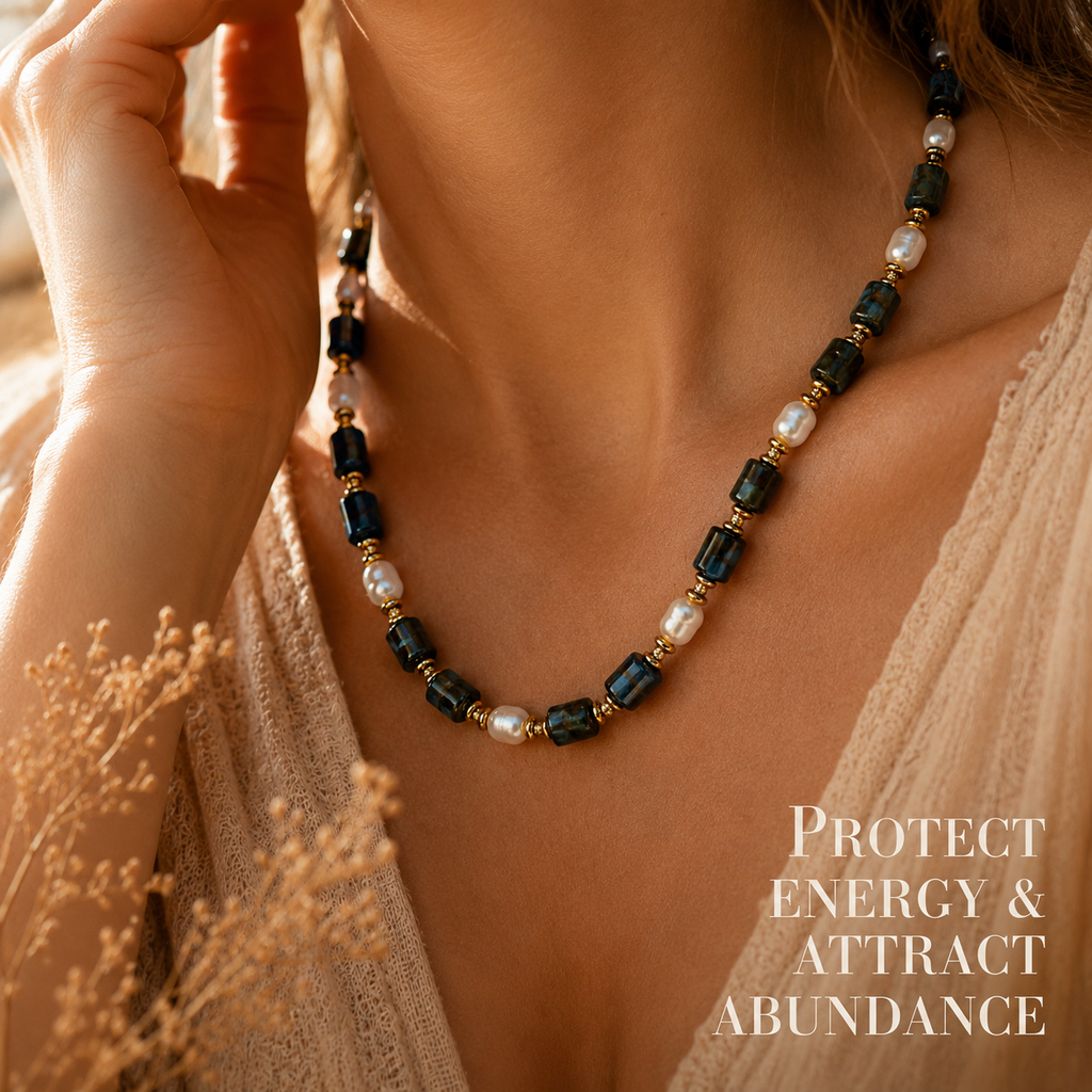 Turquoise Agate Pearl Necklace