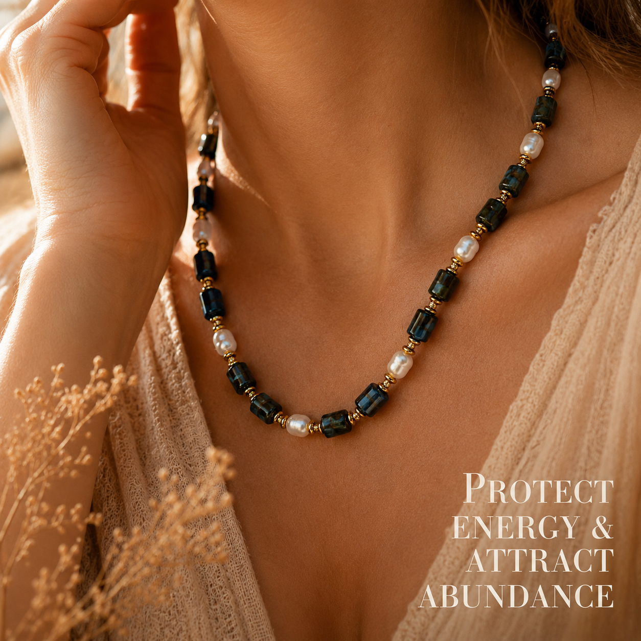 Turquoise Agate Pearl Necklace