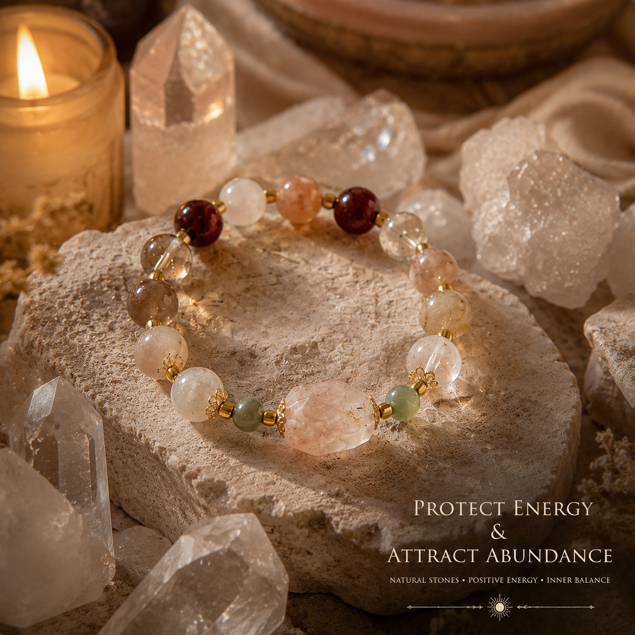Warm Light Multicolor Gemstone Bracelet