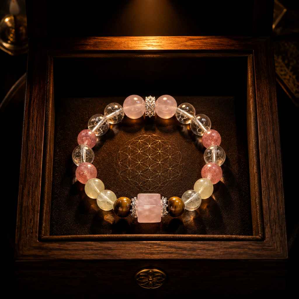 Rose Quartz Cube Sugar Bracelet