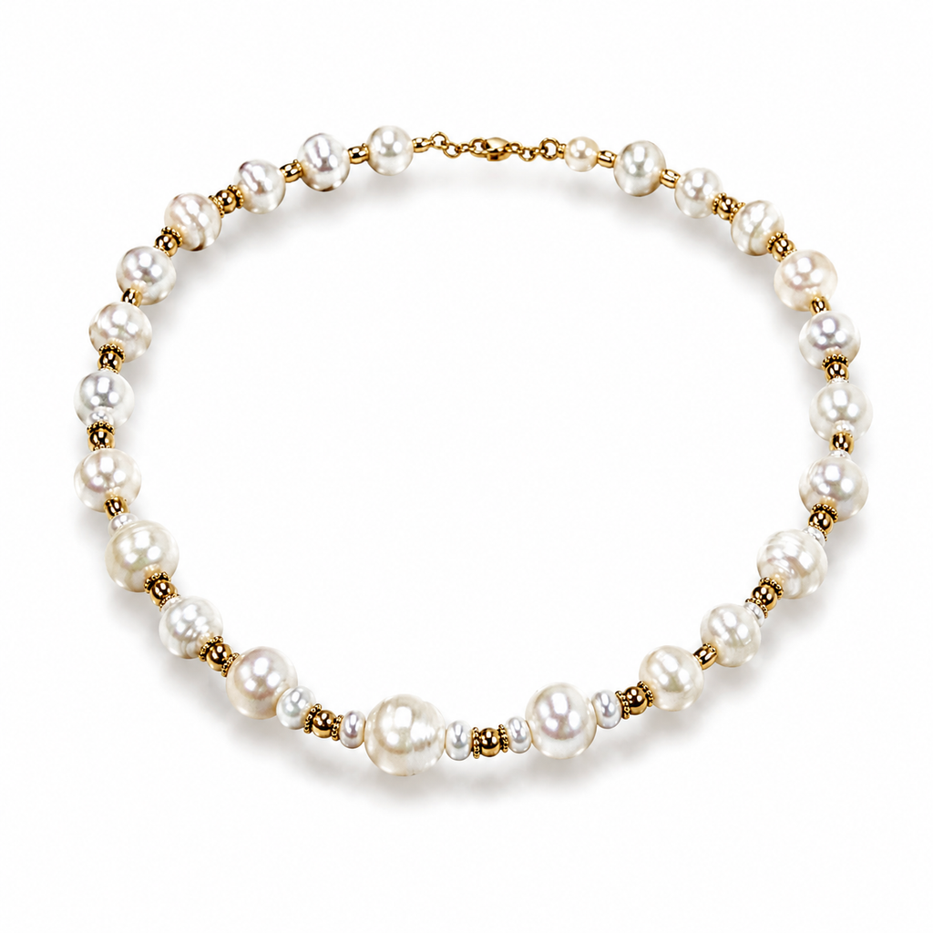 Vintage Pearl Necklace with Magnetic Clasp