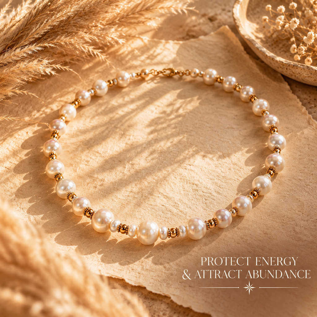 Vintage Pearl Necklace with Magnetic Clasp