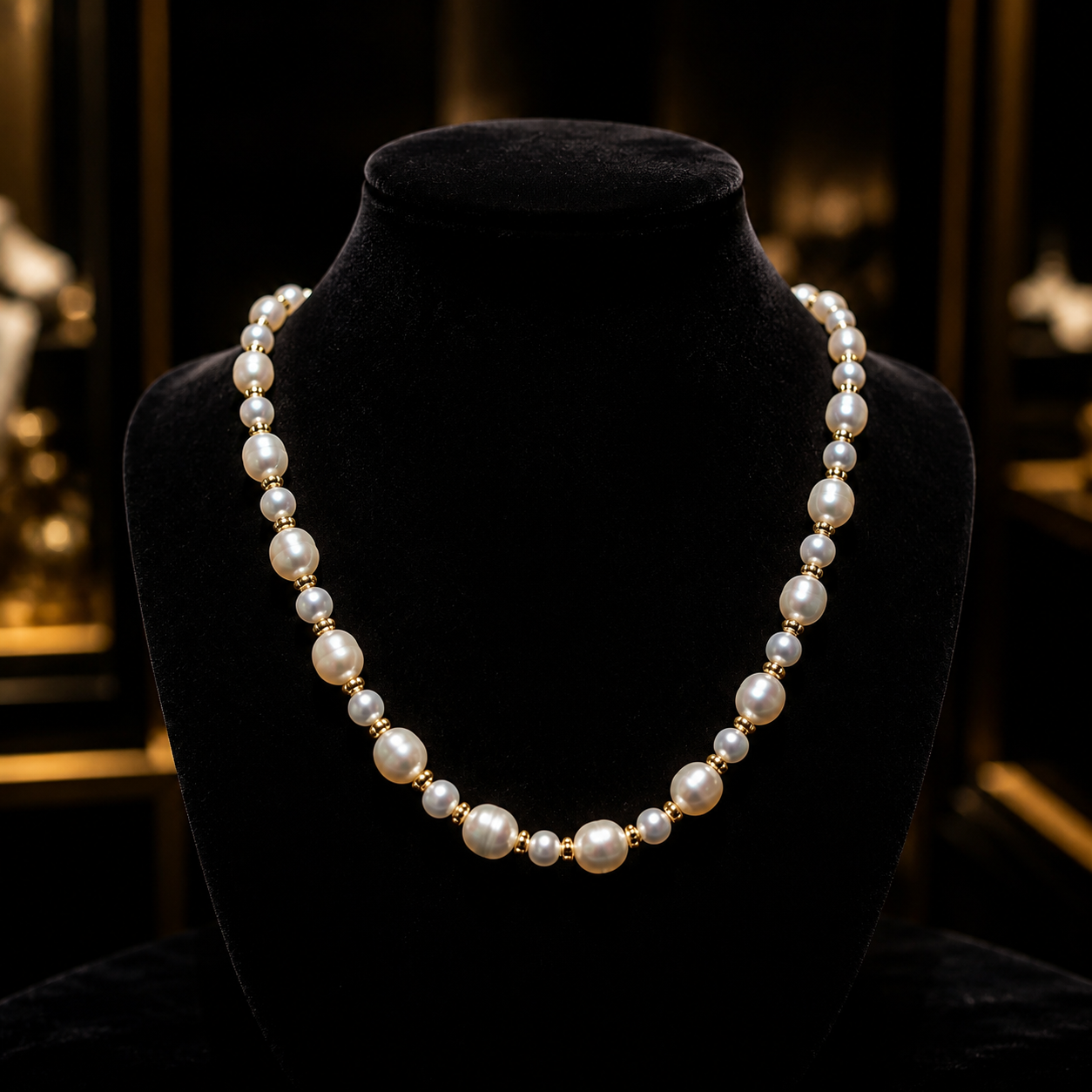 Vintage Pearl Necklace with Magnetic Clasp, Handcrafted Jewelry, Made to Order