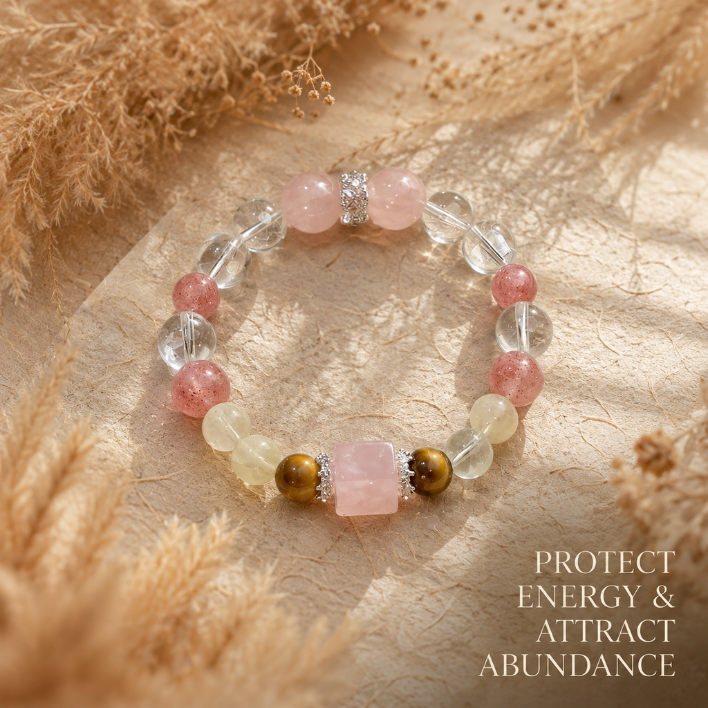 Rose Quartz Cube Sugar Bracelet