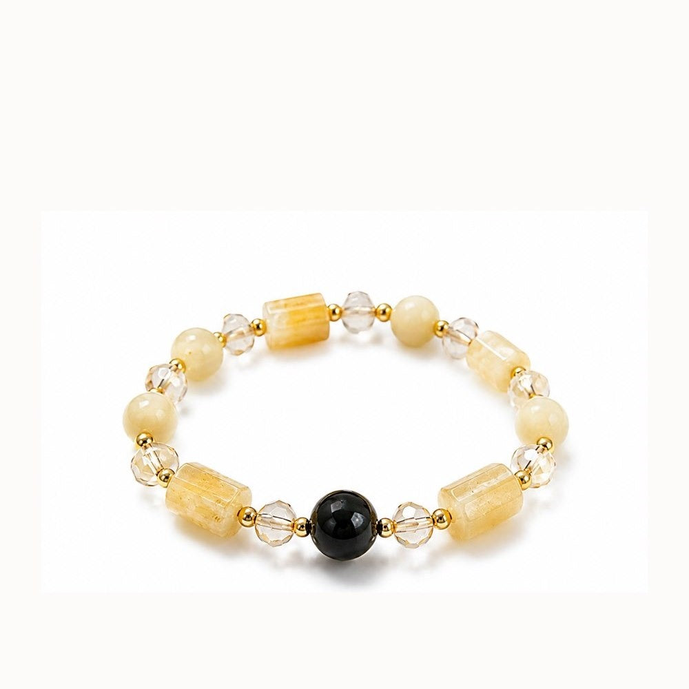 Bohemian citrine obsidian bracelet