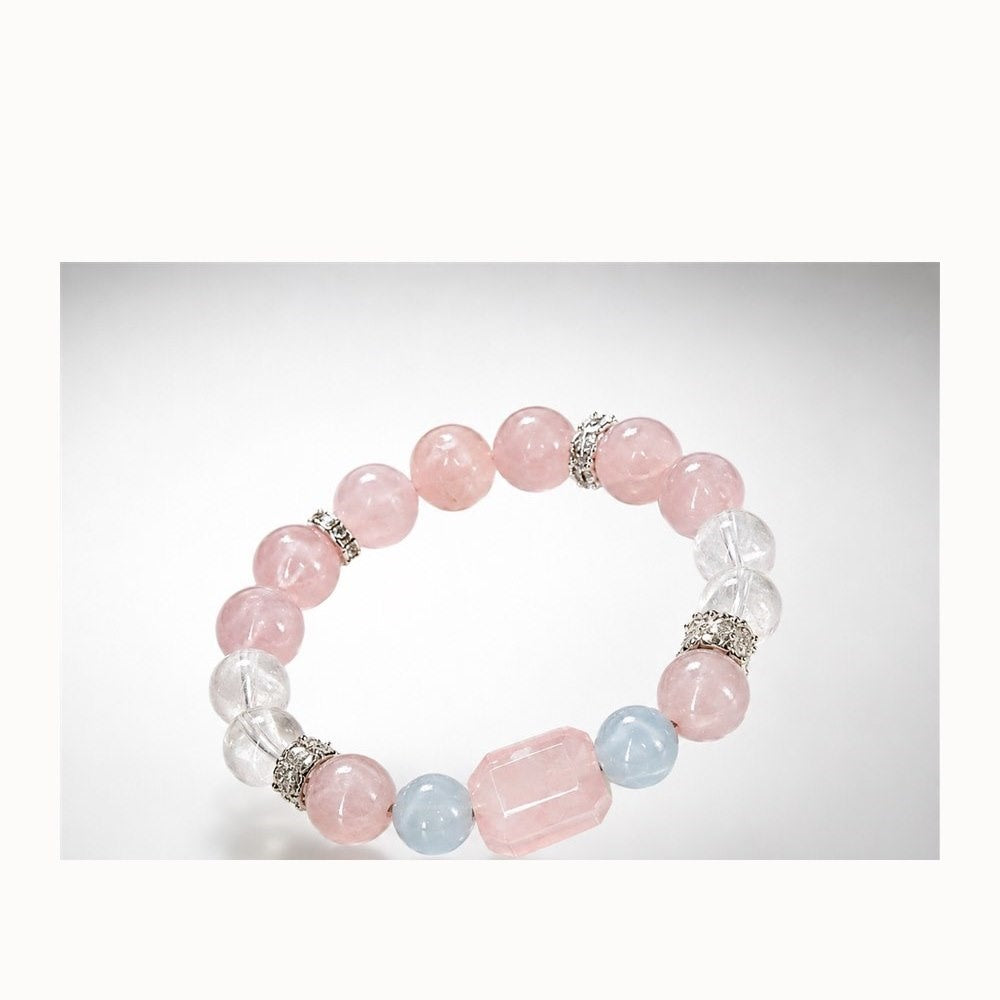 Rose quartz aquamarine bracelet