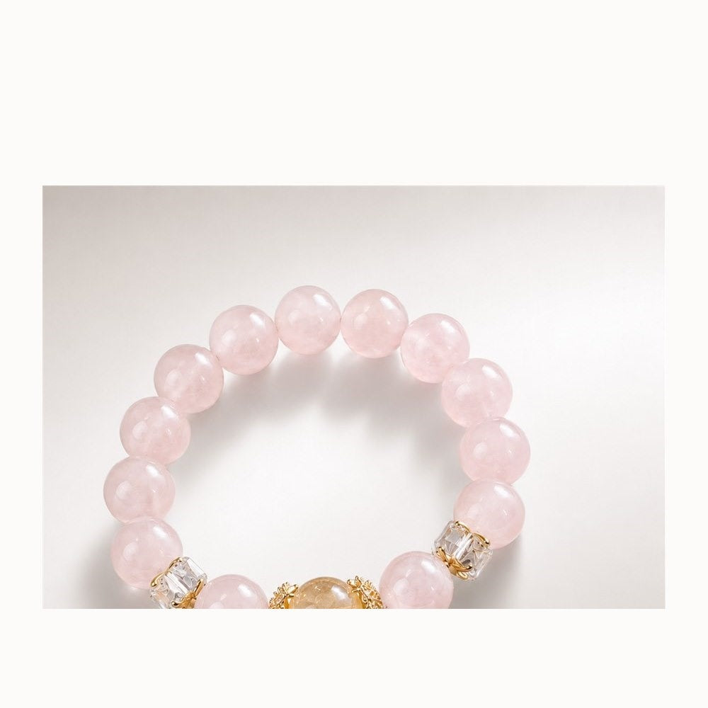 Rose quartz and citrine bracelet