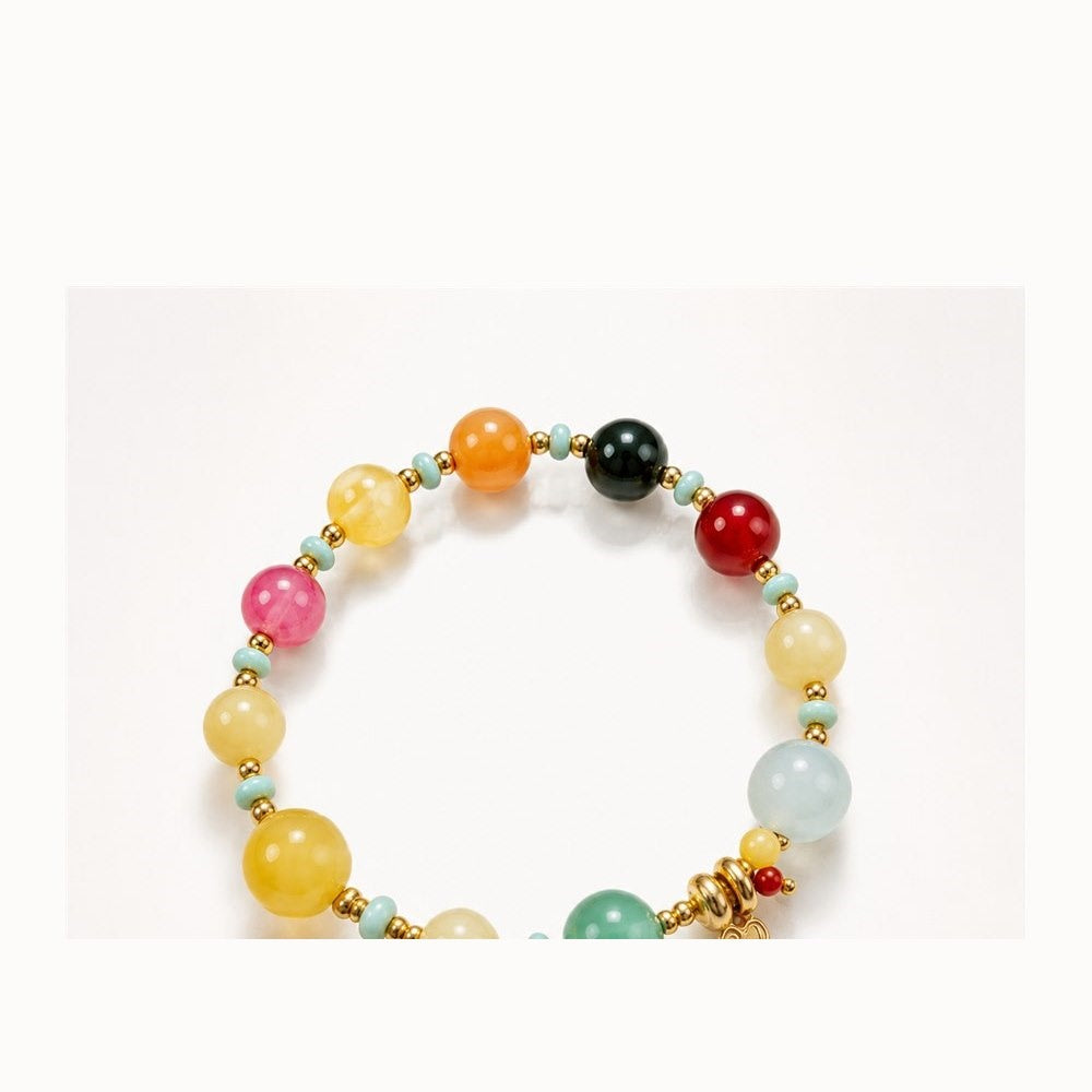 Small rainbow multi gemstone bracelet